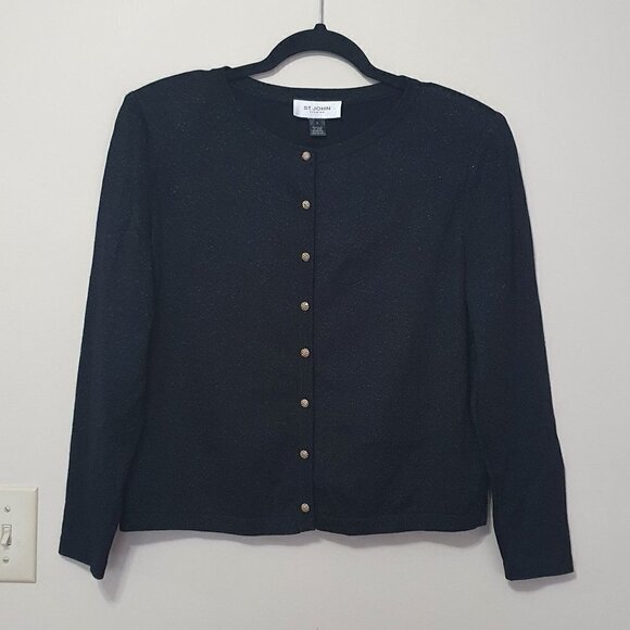 St. John Evening Blended Wool Glitter Blazer Jacket - Picture 1 of 11